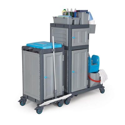 Fantom Procart 322SP Cabinet Press Bucket Cleaning Trolley with Drawers - Fantom