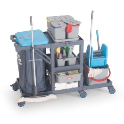 Fantom Procart 331 Press Bucket Cleaning Trolley with Drawers - 3