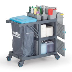 Fantom Procart 333 Cabinet Cleaning Trolley with Garbage Compartment - 3