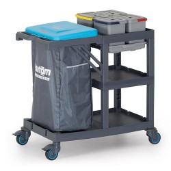 Fantom Procart 3330 Cleaning Trolley with Garbage and Cleaning Bucket - 3