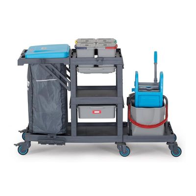 عربة تنظيف دلو الضغط Fantom Procart 3331 عربة تنظيف دلو الضغط مع حجرة القمامة - Fantom