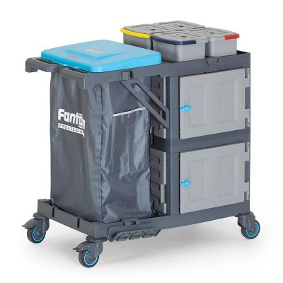 Fantom Procart 3332 Cabinet Cleaning Trolley with Garbage Compartment - Fantom