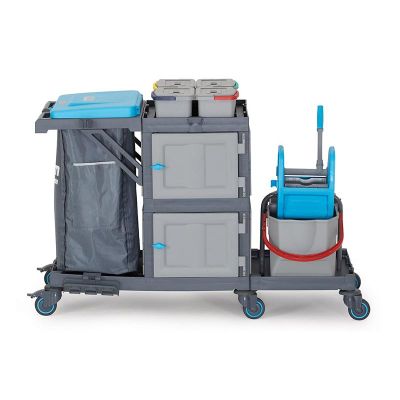 Fantom Procart 3333 Press Bucket Cleaning Trolley with Garbage Compartment - Fantom