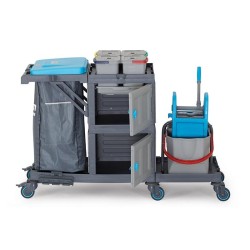 Fantom Procart 3333 Press Bucket Cleaning Trolley with Garbage Compartment - 2