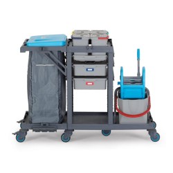 Fantom Procart 3343 Drawer Cleaning Trolley with Press Bucket - 1