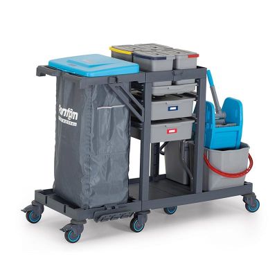 Fantom Procart 3343 Drawer Cleaning Trolley with Press Bucket - Fantom