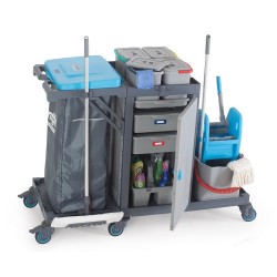 Fantom Procart 3345 Drawer Cleaning Trolley with Press Bucket - 4