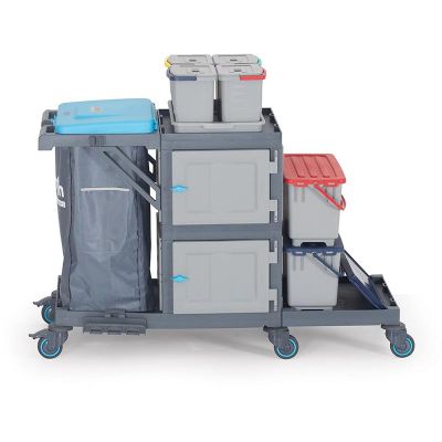 Fantom Procart 335 Cleaning Trolley with Bucket Set, Garbage Compartment - Fantom
