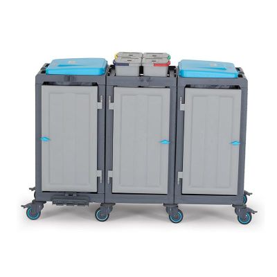 Fantom Procart 3352 3 Dolaplı Temizlik Arabası, Çöp Bölmeli - 1