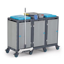 Fantom Procart 3352 Cleaning Trolley with 3 Cabinets, Garbage Compartment - 4