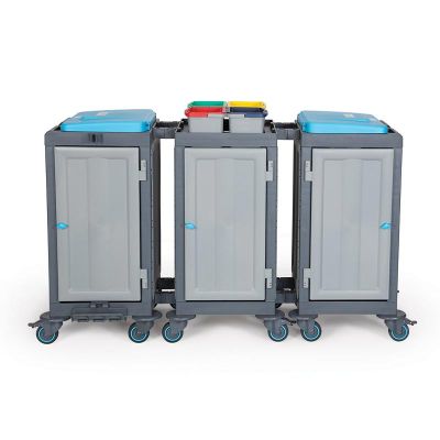 Fantom Procart 3352SP Cleaning Trolley with 3 Cabinets, Garbage Compartment - Fantom