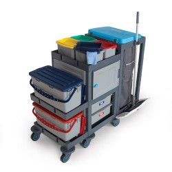 عربة التنظيف Fantom Procart 3365 المزودة بأدراج وحجرة تنظيف وقمامة - 4