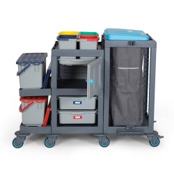 Fantom Procart 3365 Тележка для уборки с ящиками, отделением для чистящих средств и мусора - 2