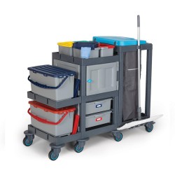 Fantom Procart 3365 Тележка для уборки с ящиками, отделением для чистящих средств и мусора - 3