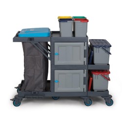 Fantom Procart 338 Cleaning Trolley with Bucket Set, Garbage Compartment - 2