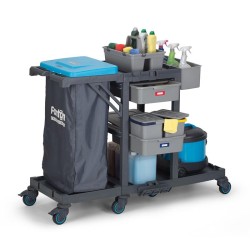 Fantom Procart 340 Drawer Cleaning Trolley with Garbage Compartment - 3
