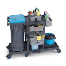 Fantom Procart 340 Drawer Cleaning Trolley with Garbage Compartment - 4