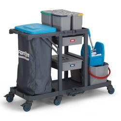Fantom Procart 342 Press Bucket Cleaning Trolley with Garbage Compartment - Fantom (1)
