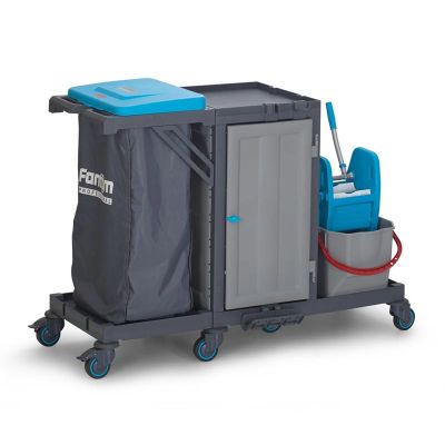 Fantom Procart 343 Press Bucket Cleaning Trolley with Garbage Compartment - Fantom