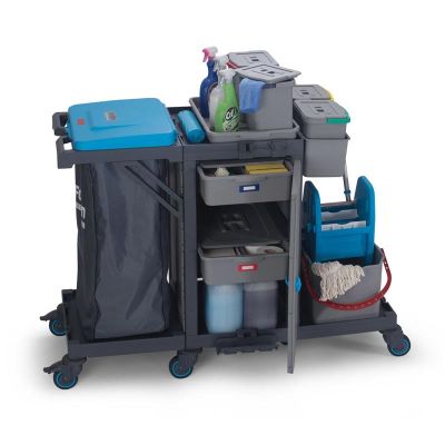 Fantom Procart 343 Press Bucket Cleaning Trolley with Garbage Compartment - Fantom