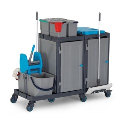 Fantom Procart 381 Cleaning Trolley with Cabinet and Bucket Set - 3