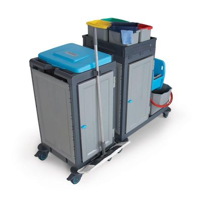 Fantom Procart 381SP Cleaning Trolley with Cabinet and Bucket Set - Fantom