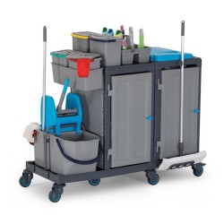 Fantom Procart 382 Cleaning Trolley with Cabinet and Bucket Set - 4