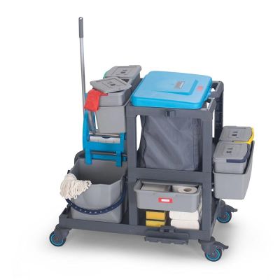 Fantom Procart 391 Press Bucket Cleaning Trolley with Garbage Compartment - Fantom