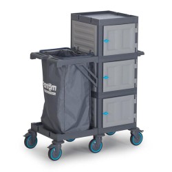 Fantom Procart 402 Floor Trolley with Cabinet, Garbage Compartment - 2