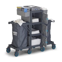 Fantom Procart 404 Floor Trolley with Cabinets, 2 Garbage Compartments - 4