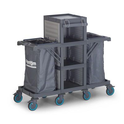 Fantom Procart 407 Tarpaulin Floor Trolley with 2 Garbage Compartments - Fantom