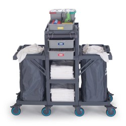 Fantom Procart 409 Branded Drawer Floor Trolley with 2 Garbage Compartments - 2