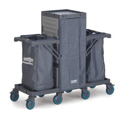 Fantom Procart 409 Branded Drawer Floor Trolley with 2 Garbage Compartments - 4