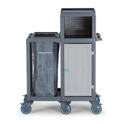 Fantom Procart 410 Floor Trolley with Cabinet, Garbage Compartment - 1
