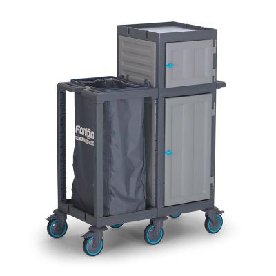 Fantom Procart 412 Floor Trolley with Cabinet, Garbage Compartment - Fantom