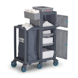Fantom Procart 412 Floor Trolley with Cabinet, Garbage Compartment - 4