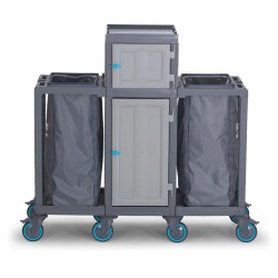 Fantom Procart 414 Floor Trolley with Cabinets, 2 Garbage Compartments - Fantom