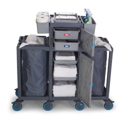 Fantom Procart 415 Drawer Floor Trolley with 2 Garbage Compartments - 5