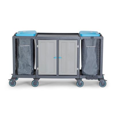 Fantom Procart 422 Floor Trolley with Cabinets and Accessories, 2 Garbage Compartments - Fantom
