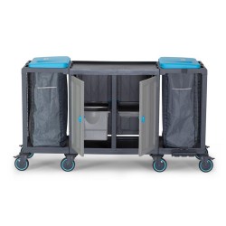 Fantom Procart 422 Floor Trolley with Cabinets and Accessories, 2 Garbage Compartments - 2