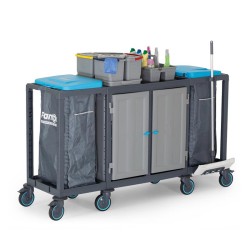 Fantom Procart 422 Floor Trolley with Cabinets and Accessories, 2 Garbage Compartments - 3