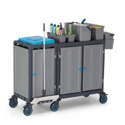 Fantom Procart 424 Floor Trolley with Cabinets, Garbage Compartment - 4