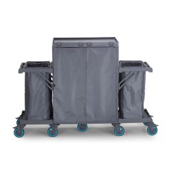 Fantom Procart 433 Tarpaulin Floor Trolley with 2 Garbage Compartments - 3