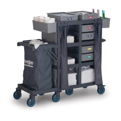 Fantom Procart 434 Drawer Canvas Floor Trolley with Garbage Compartment - 3
