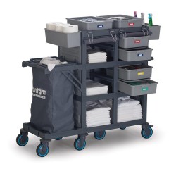 Fantom Procart 434 Drawer Canvas Floor Trolley with Garbage Compartment - 4