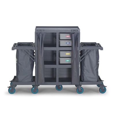 Fantom Procart 435 Drawer Canvas Floor Trolley with 2 Garbage Compartments - Fantom