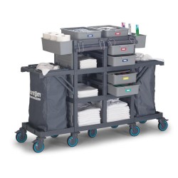 Fantom Procart 435 Drawer Canvas Floor Trolley with 2 Garbage Compartments - 3