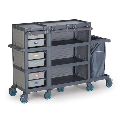 Fantom Procart 437 عربة أرضية قماشية ذات أدراج قماشية مع حجرة قمامة - Fantom