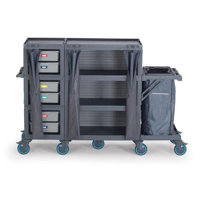 Fantom Procart 437 Drawer Canvas Floor Trolley with Garbage Compartment - Fantom