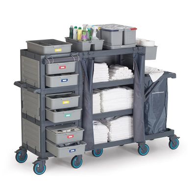 Fantom Procart 437 Drawer Canvas Floor Trolley with Garbage Compartment - Fantom